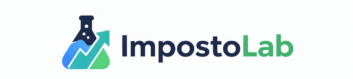logo do impostolab com frasco e seta
